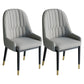 Glam Style Dining Chair Leather Parsons Side Chair for Living Room Grey 2 Piece Set Clearhalo 'Dining Chairs' 'Dining Tables & Seating' 'dining_chair' 'furn' 'furn_dining_chair' 'Furniture' 'Kitchen & Dining Furniture' 7618658