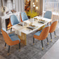 Glam Style Dining Chair Leather Parsons Side Chair for Living Room Clearhalo 'Dining Chairs' 'Dining Tables & Seating' 'dining_chair' 'furn' 'furn_dining_chair' 'Furniture' 'Kitchen & Dining Furniture' 7618664