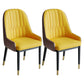 Glam Style Dining Chair Leather Parsons Side Chair for Living Room Yellow 2 Piece Set Clearhalo 'Dining Chairs' 'Dining Tables & Seating' 'dining_chair' 'furn' 'furn_dining_chair' 'Furniture' 'Kitchen & Dining Furniture' 7618669