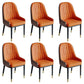 Glam Style Dining Chair Leather Parsons Side Chair for Living Room Orange 6 Piece Set Clearhalo 'Dining Chairs' 'Dining Tables & Seating' 'dining_chair' 'furn' 'furn_dining_chair' 'Furniture' 'Kitchen & Dining Furniture' 7618675