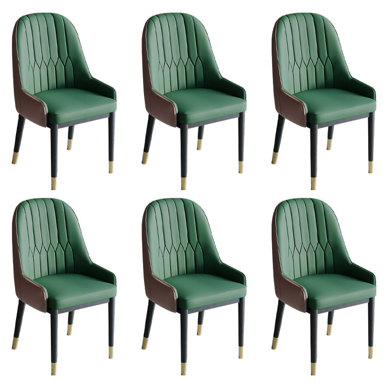 Glam Style Dining Chair Leather Parsons Side Chair for Living Room Green 6 Piece Set Clearhalo 'Dining Chairs' 'Dining Tables & Seating' 'dining_chair' 'furn' 'furn_dining_chair' 'Furniture' 'Kitchen & Dining Furniture' 7618683