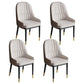 Glam Style Dining Chair Leather Parsons Side Chair for Living Room White-Brown 4 Piece Set Clearhalo 'Dining Chairs' 'Dining Tables & Seating' 'dining_chair' 'furn' 'furn_dining_chair' 'Furniture' 'Kitchen & Dining Furniture' 7618686