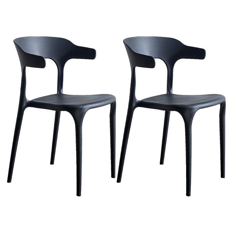 Moderne stijl eetkamerstoel plastic open achterstoel stoel voor woonkamer