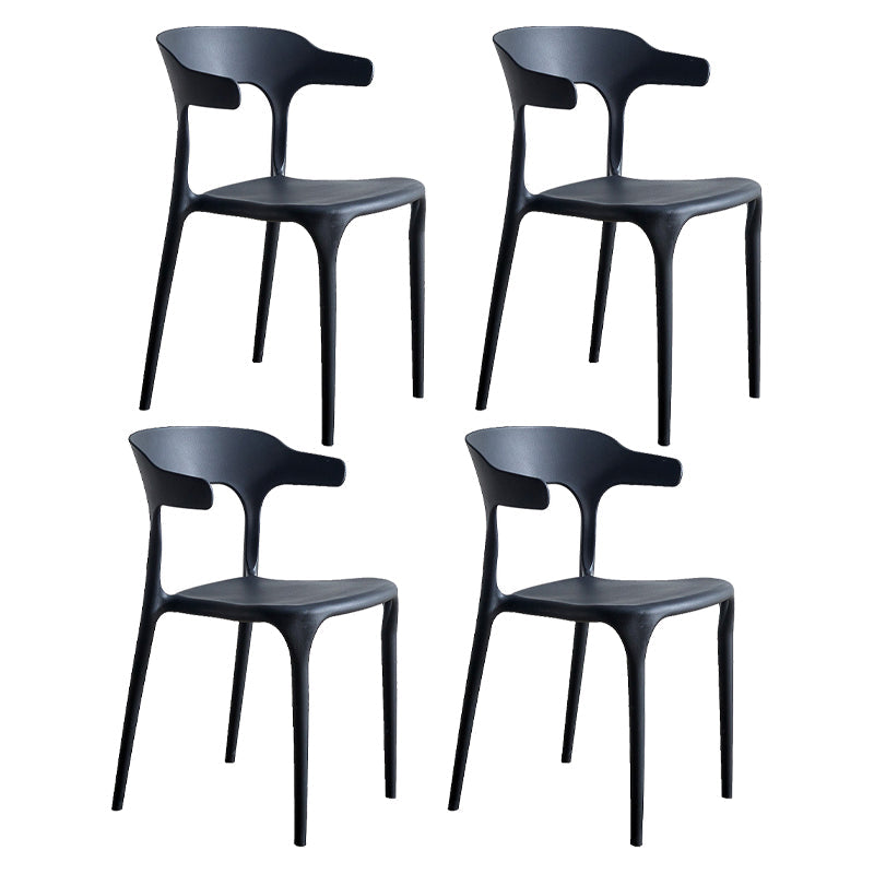 Moderne stijl eetkamerstoel plastic open achterstoel stoel voor woonkamer