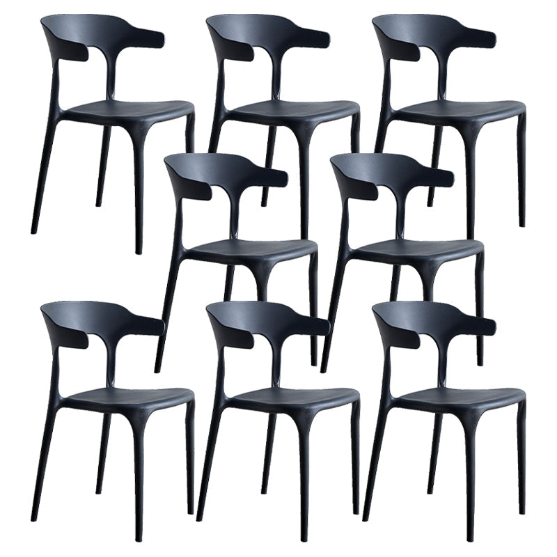 Moderne stijl eetkamerstoel plastic open achterstoel stoel voor woonkamer