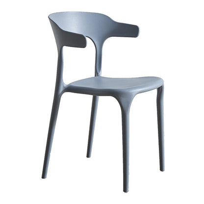 Moderne stijl eetkamerstoel plastic open achterstoel stoel voor woonkamer