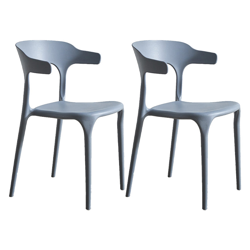 Moderne stijl eetkamerstoel plastic open achterstoel stoel voor woonkamer