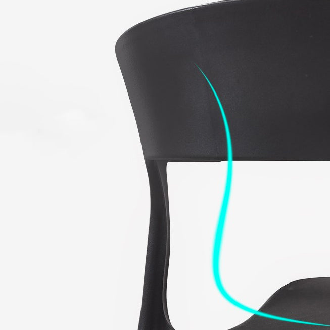 Moderne stijl eetkamerstoel plastic open achterstoel stoel voor woonkamer