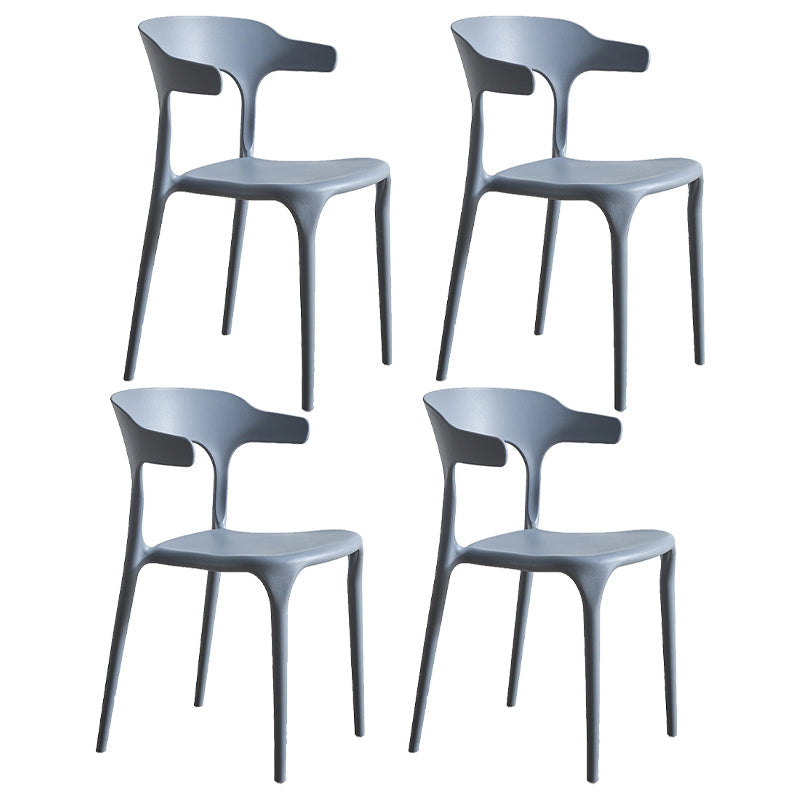 Moderne stijl eetkamerstoel plastic open achterstoel stoel voor woonkamer