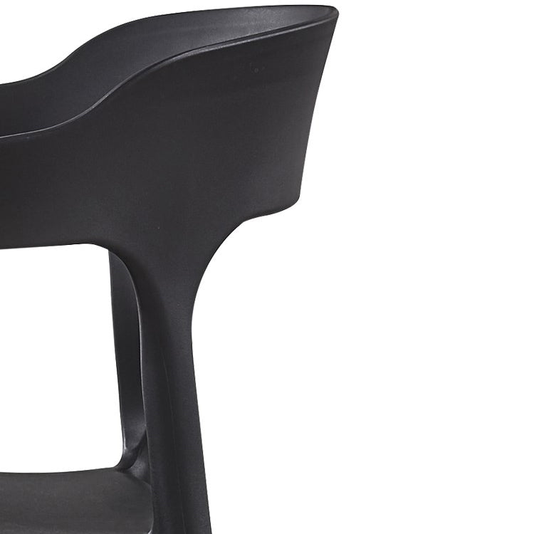 Moderne stijl eetkamerstoel plastic open achterstoel stoel voor woonkamer