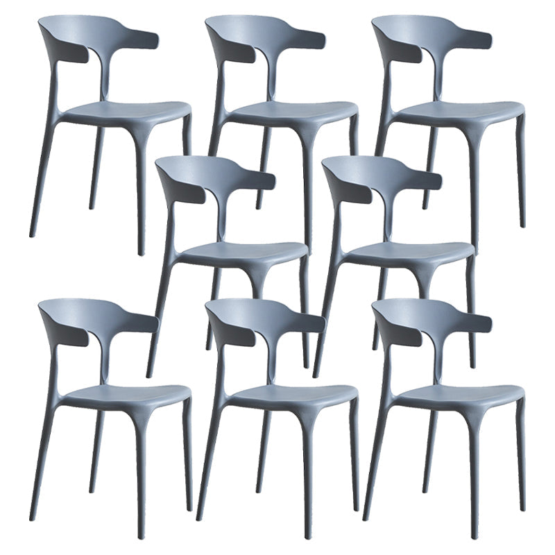 Moderne stijl eetkamerstoel plastic open achterstoel stoel voor woonkamer