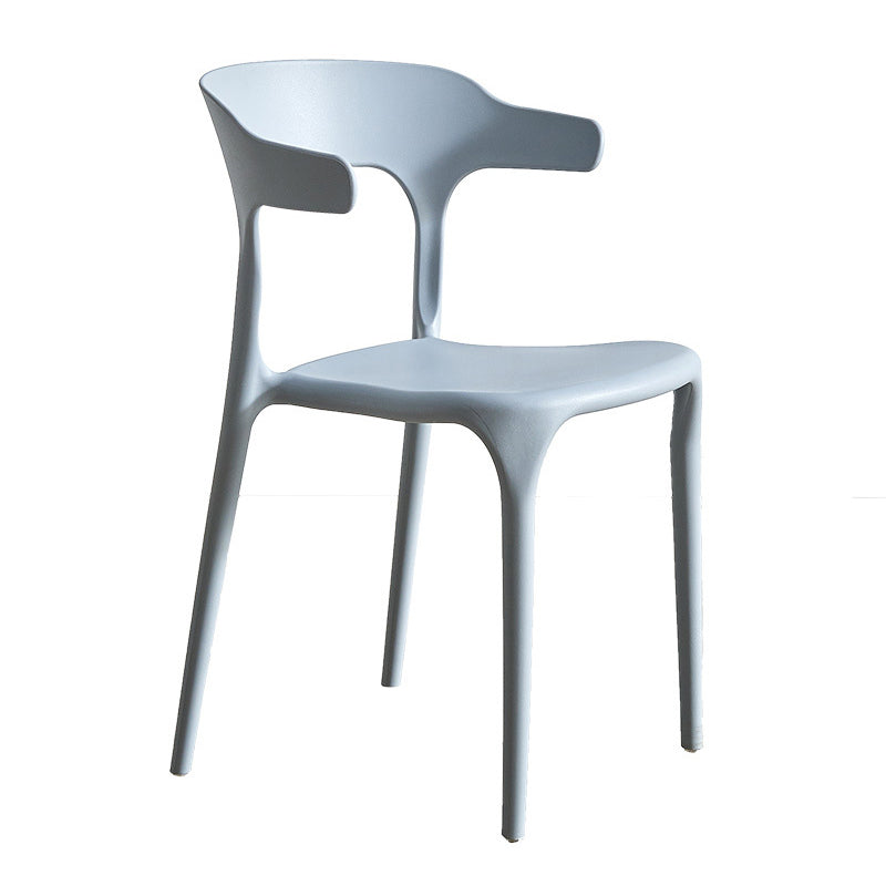 Moderne stijl eetkamerstoel plastic open achterstoel stoel voor woonkamer