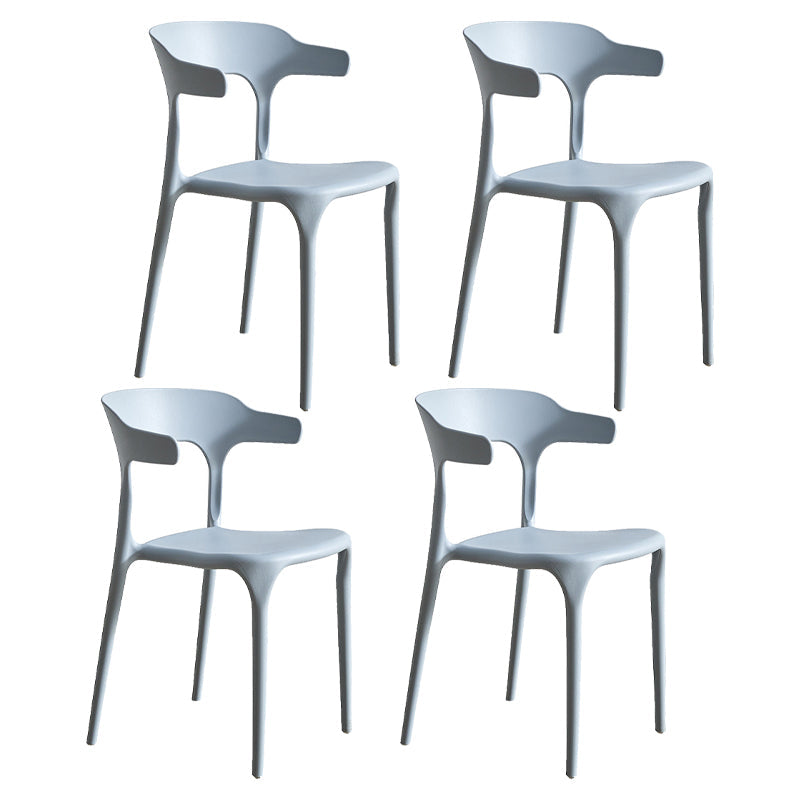 Moderne stijl eetkamerstoel plastic open achterstoel stoel voor woonkamer