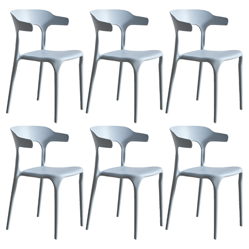 Moderne stijl eetkamerstoel plastic open achterstoel stoel voor woonkamer