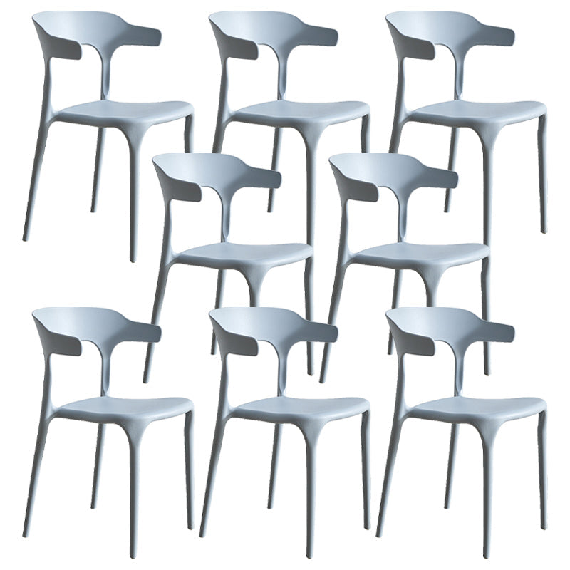 Moderne stijl eetkamerstoel plastic open achterstoel stoel voor woonkamer