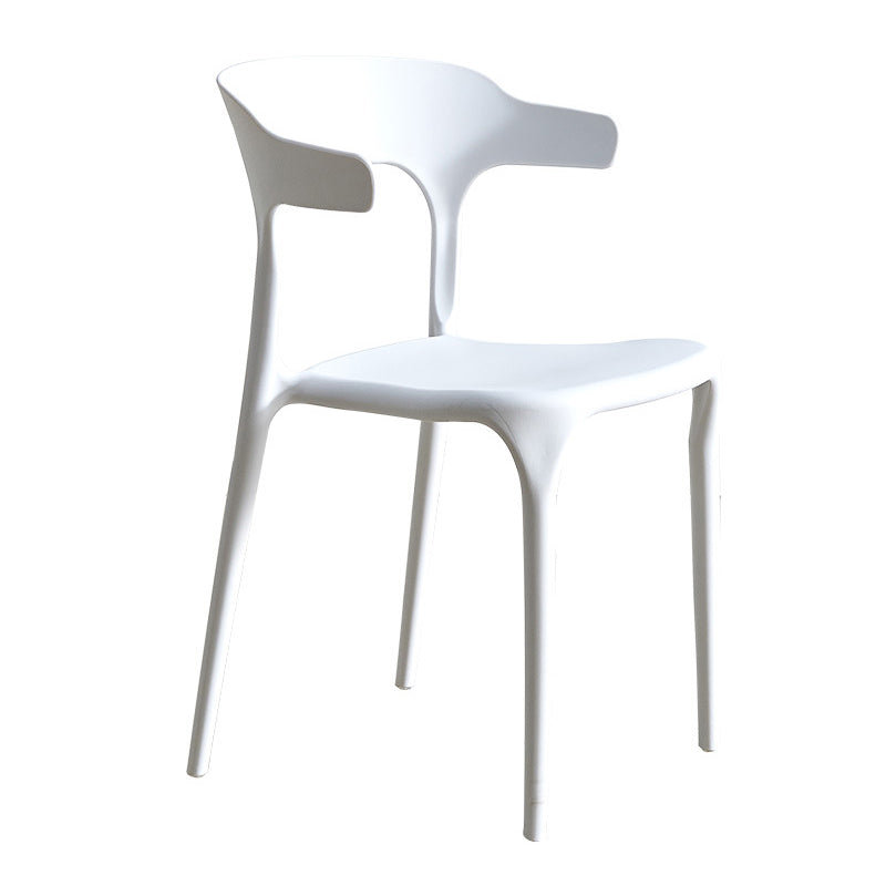 Moderne stijl eetkamerstoel plastic open achterstoel stoel voor woonkamer