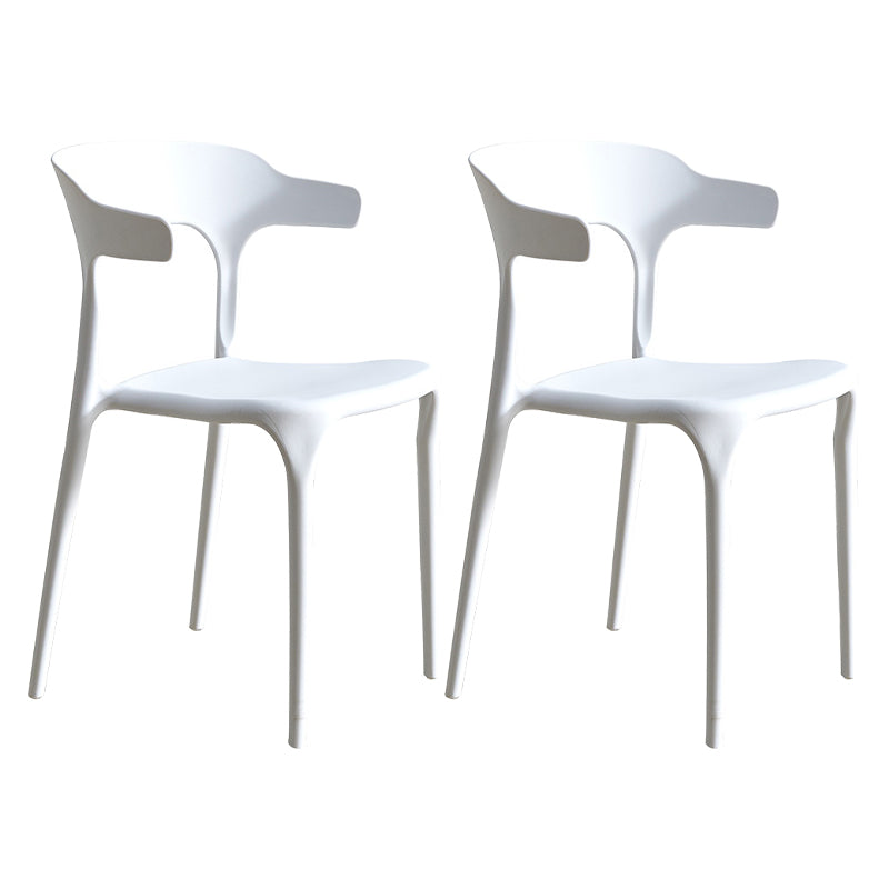 Moderne stijl eetkamerstoel plastic open achterstoel stoel voor woonkamer