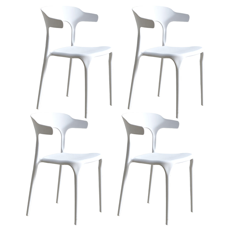 Moderne stijl eetkamerstoel plastic open achterstoel stoel voor woonkamer