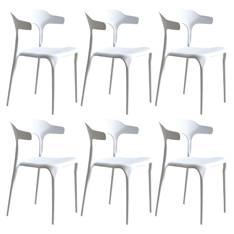 Moderne stijl eetkamerstoel plastic open achterstoel stoel voor woonkamer