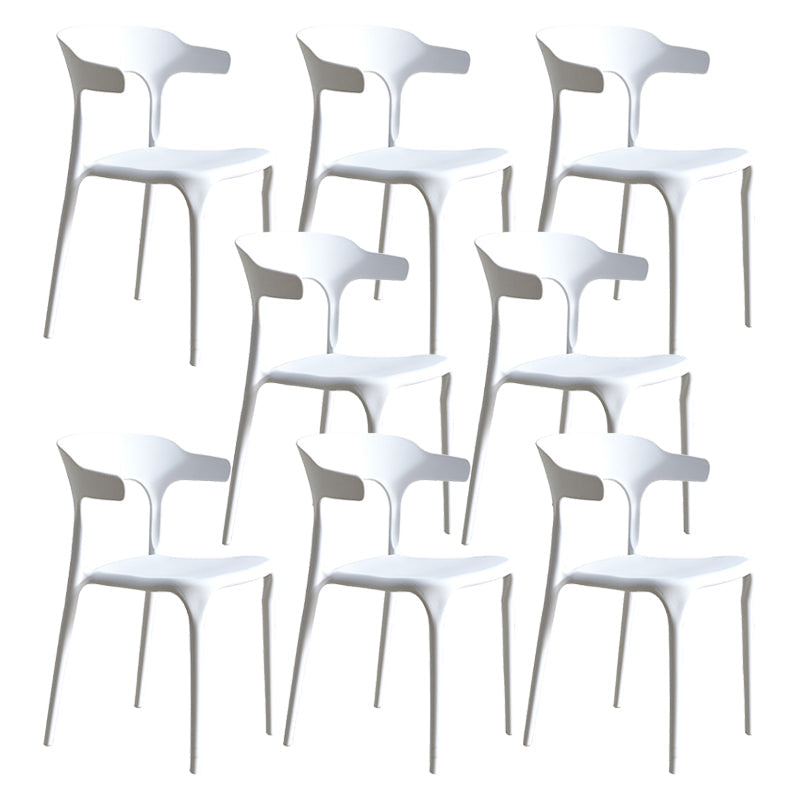 Moderne stijl eetkamerstoel plastic open achterstoel stoel voor woonkamer