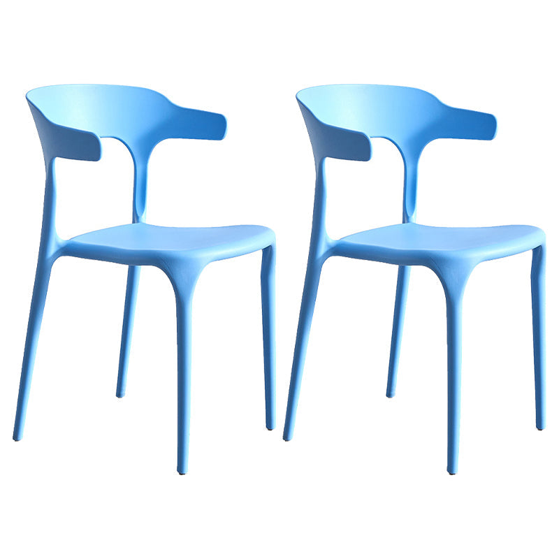 Moderne stijl eetkamerstoel plastic open achterstoel stoel voor woonkamer