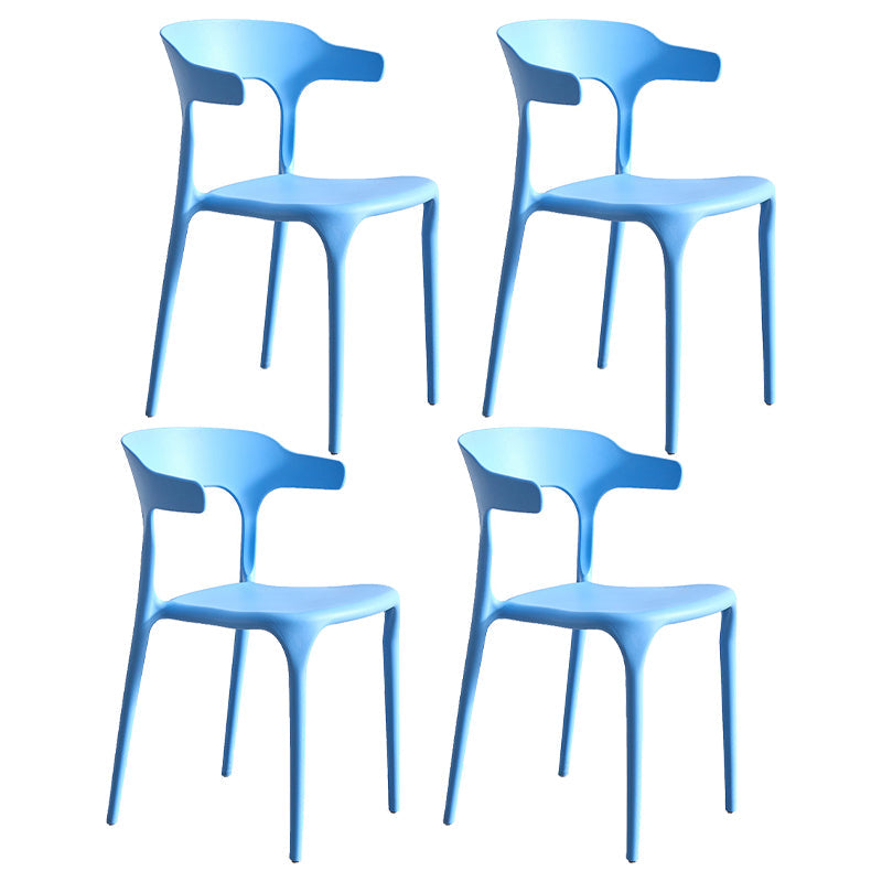 Moderne stijl eetkamerstoel plastic open achterstoel stoel voor woonkamer