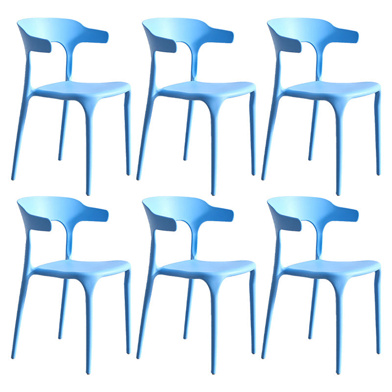 Moderne stijl eetkamerstoel plastic open achterstoel stoel voor woonkamer