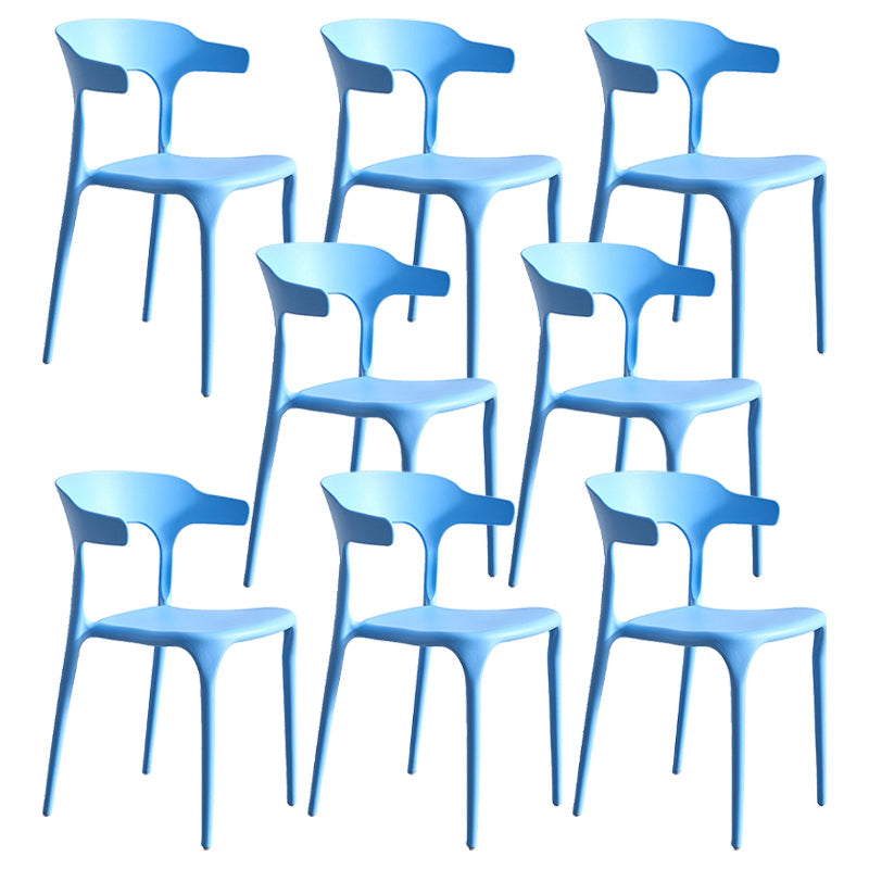 Moderne stijl eetkamerstoel plastic open achterstoel stoel voor woonkamer