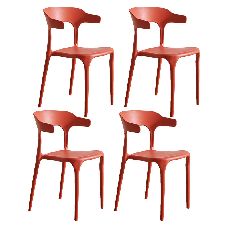 Moderne stijl eetkamerstoel plastic open achterstoel stoel voor woonkamer