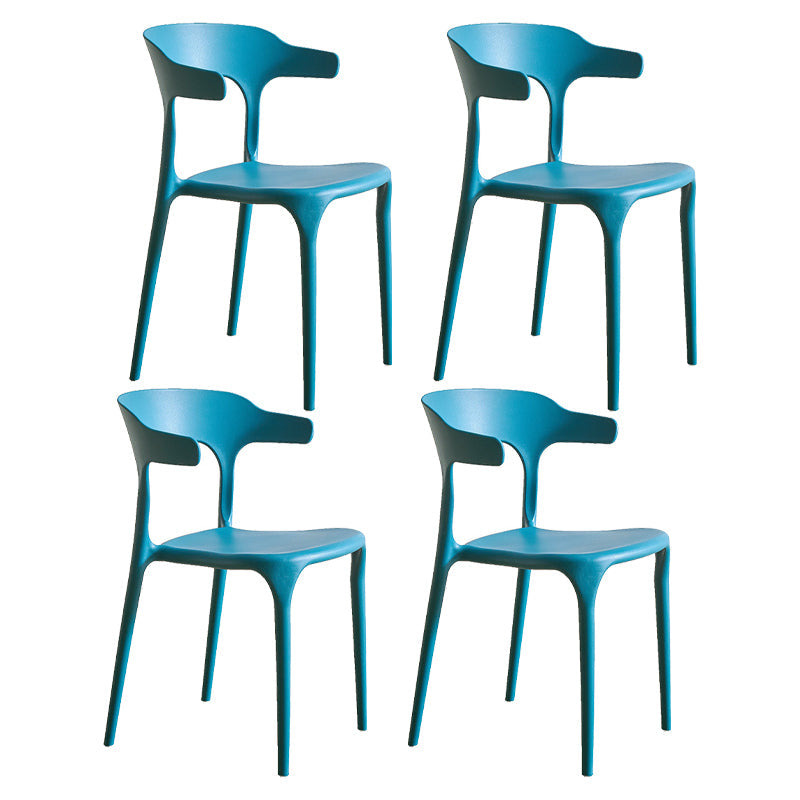 Moderne stijl eetkamerstoel plastic open achterstoel stoel voor woonkamer