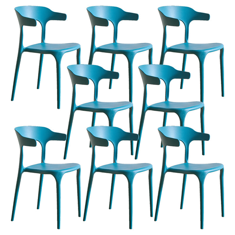 Moderne stijl eetkamerstoel plastic open achterstoel stoel voor woonkamer