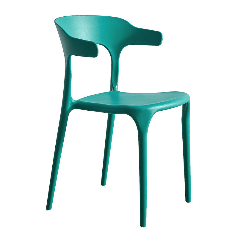 Moderne stijl eetkamerstoel plastic open achterstoel stoel voor woonkamer