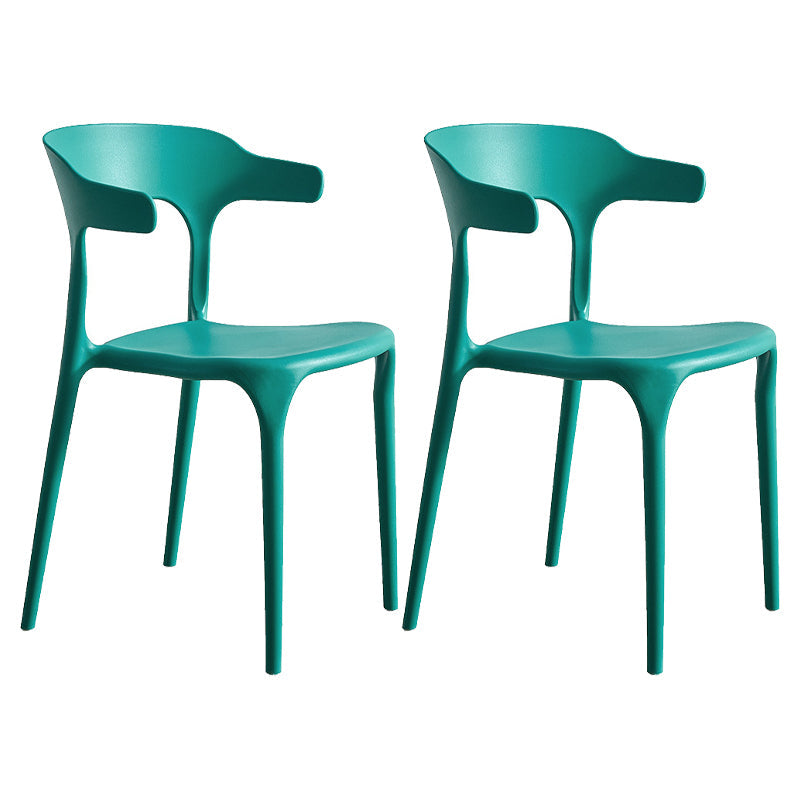 Moderne stijl eetkamerstoel plastic open achterstoel stoel voor woonkamer