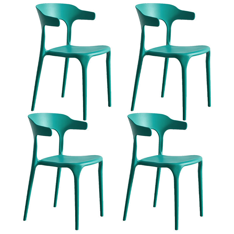 Moderne stijl eetkamerstoel plastic open achterstoel stoel voor woonkamer