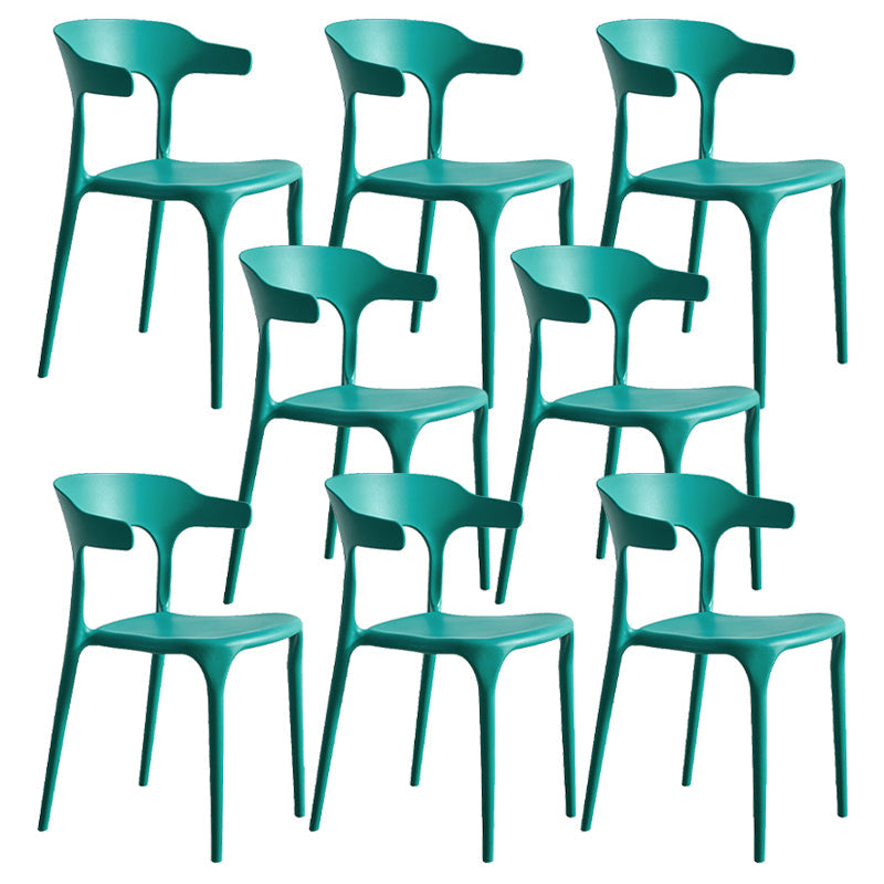 Moderne stijl eetkamerstoel plastic open achterstoel stoel voor woonkamer