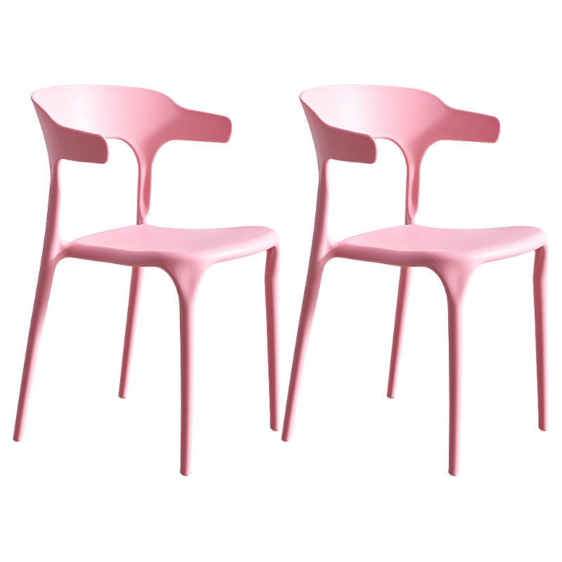 Moderne stijl eetkamerstoel plastic open achterstoel stoel voor woonkamer