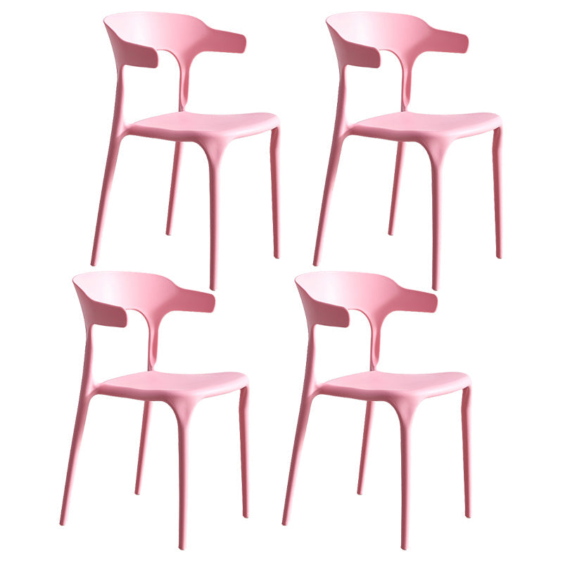 Moderne stijl eetkamerstoel plastic open achterstoel stoel voor woonkamer