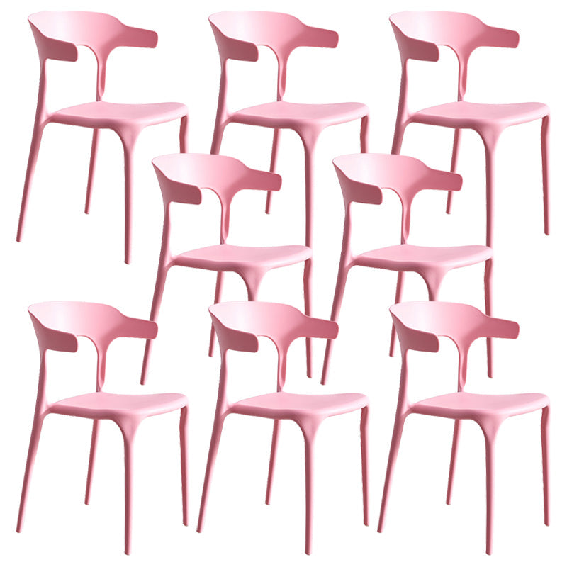 Moderne stijl eetkamerstoel plastic open achterstoel stoel voor woonkamer