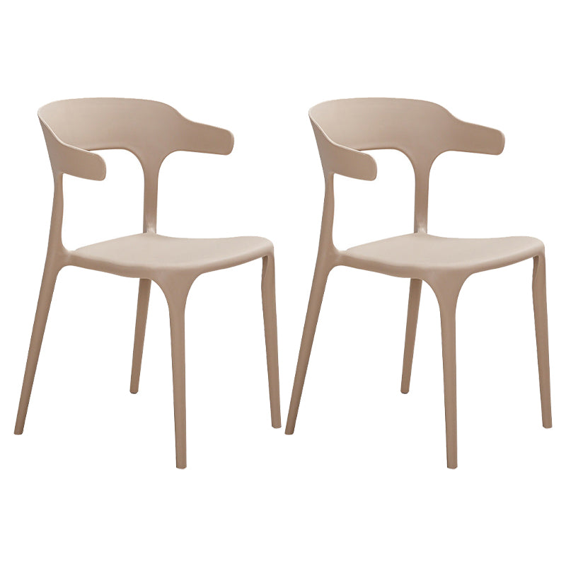 Moderne stijl eetkamerstoel plastic open achterstoel stoel voor woonkamer