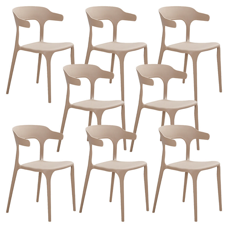 Moderne stijl eetkamerstoel plastic open achterstoel stoel voor woonkamer