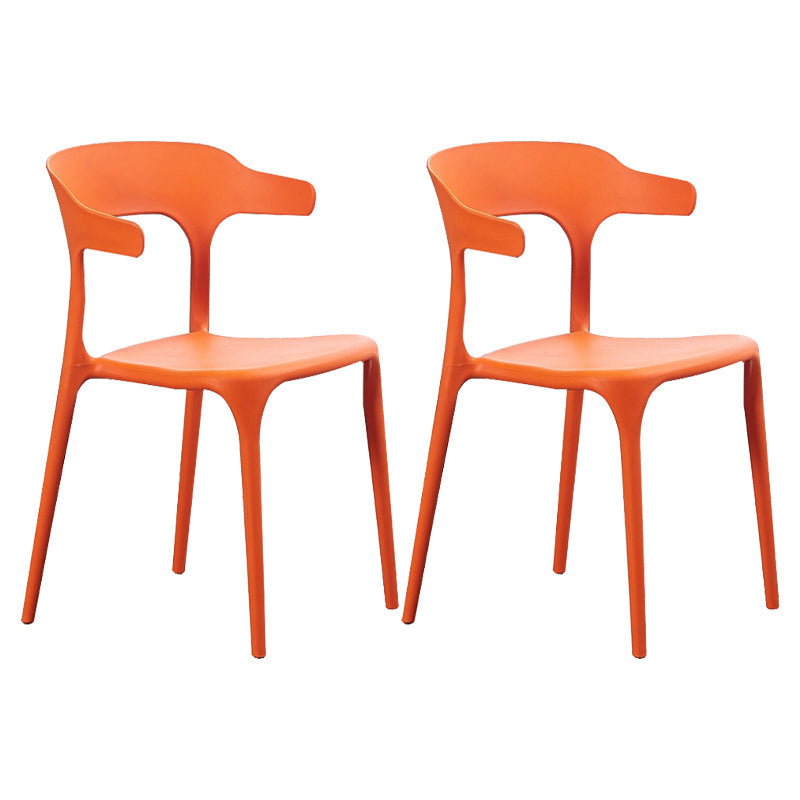 Moderne stijl eetkamerstoel plastic open achterstoel stoel voor woonkamer