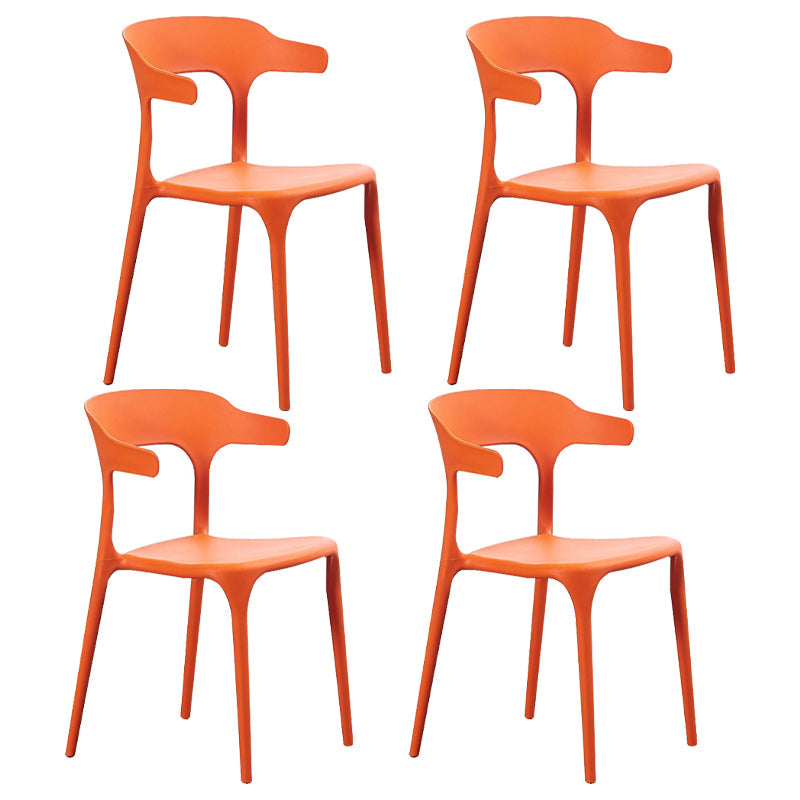 Moderne stijl eetkamerstoel plastic open achterstoel stoel voor woonkamer