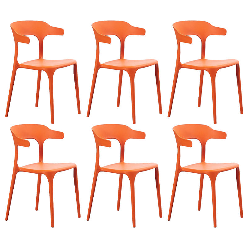 Moderne stijl eetkamerstoel plastic open achterstoel stoel voor woonkamer