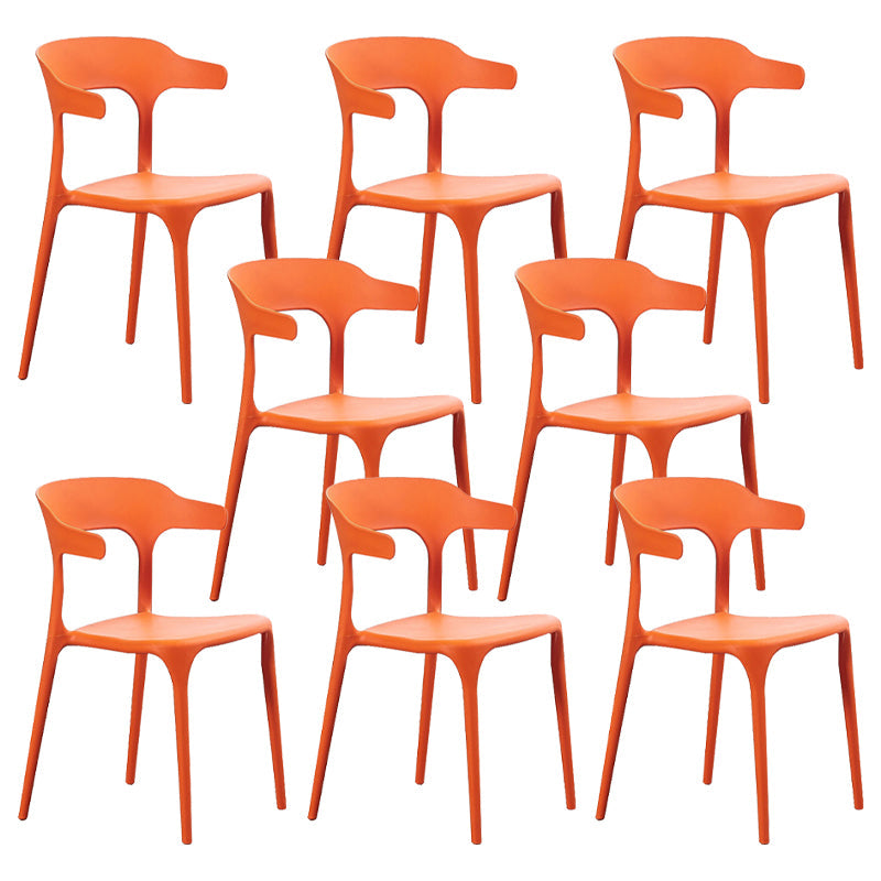 Moderne stijl eetkamerstoel plastic open achterstoel stoel voor woonkamer