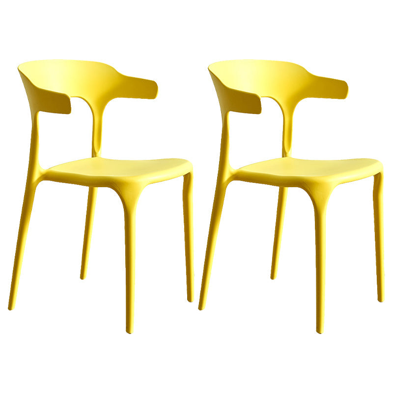 Moderne stijl eetkamerstoel plastic open achterstoel stoel voor woonkamer