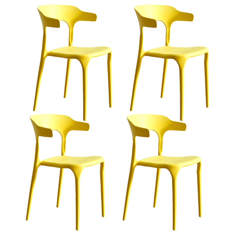 Moderne stijl eetkamerstoel plastic open achterstoel stoel voor woonkamer