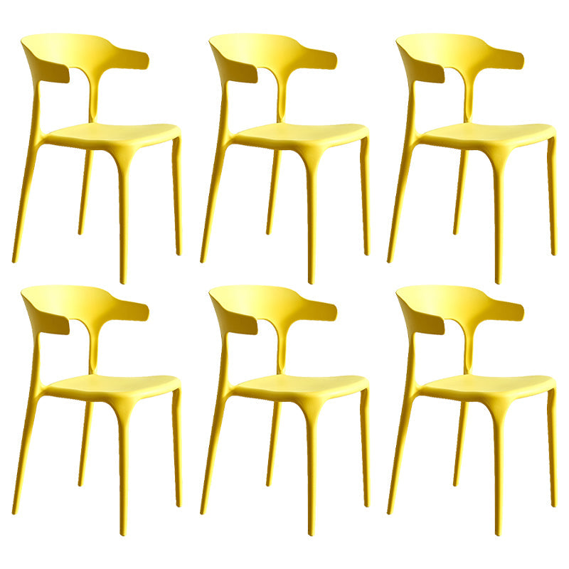 Moderne stijl eetkamerstoel plastic open achterstoel stoel voor woonkamer