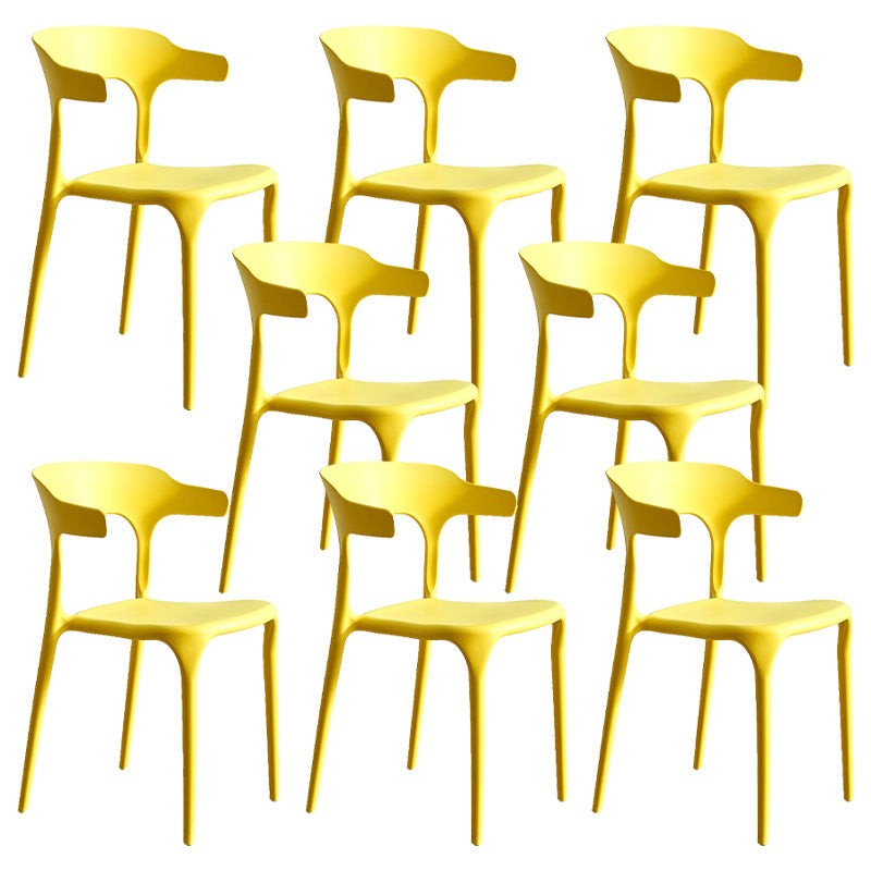 Moderne stijl eetkamerstoel plastic open achterstoel stoel voor woonkamer