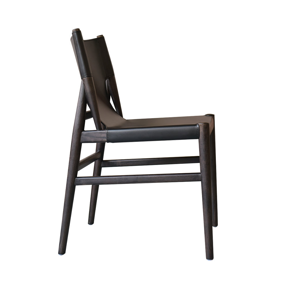 Modern Simple Side Chair Wooden Frame Kitchen Dining Chair for Home Use Matte Black 1 Piece Clearhalo 'Dining Chairs' 'Dining Tables & Seating' 'dining_chair' 'furn' 'furn_dining_chair' 'Furniture' 'Kitchen & Dining Furniture' 7618837