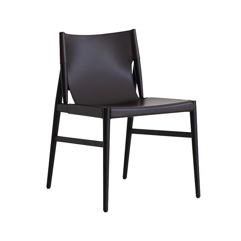 Modern Simple Side Chair Wooden Frame Kitchen Dining Chair for Home Use Black 1 Piece Clearhalo 'Dining Chairs' 'Dining Tables & Seating' 'dining_chair' 'furn' 'furn_dining_chair' 'Furniture' 'Kitchen & Dining Furniture' 7618838